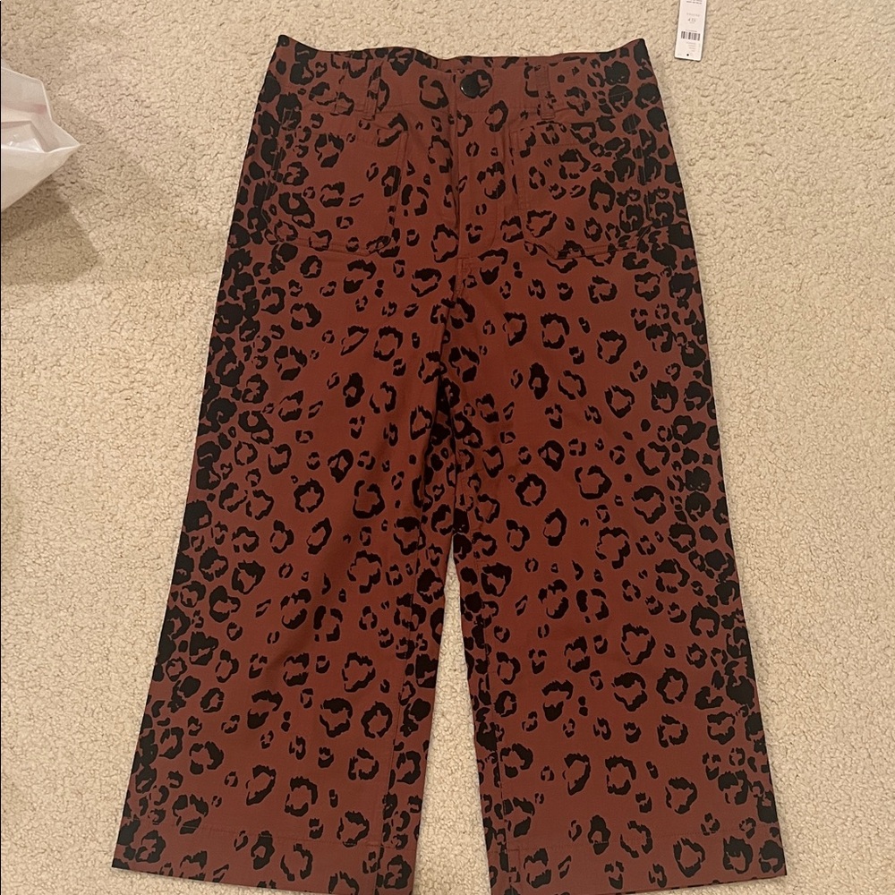 Maeve Collette Leopard Print Cropped Pants